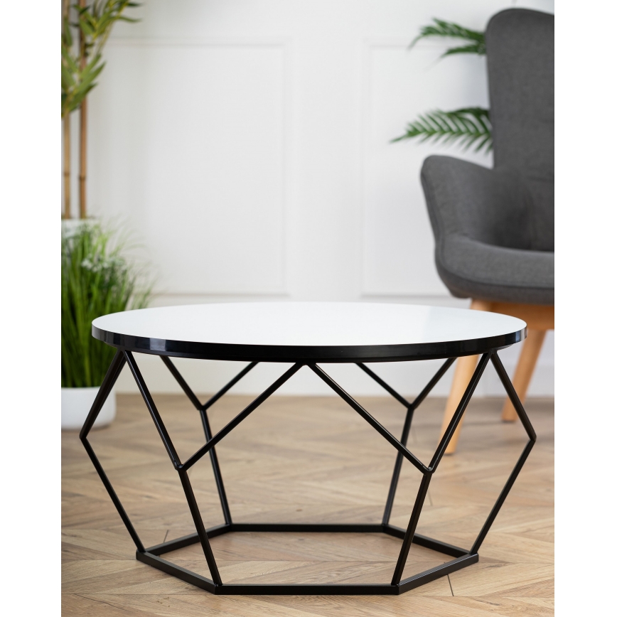 Tavolino DIAMOND 40x70 cm bianco/nero