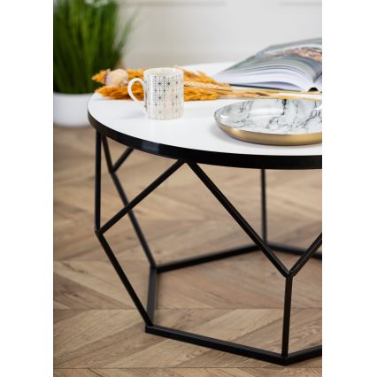 Tavolino DIAMOND 40x70 cm bianco/nero