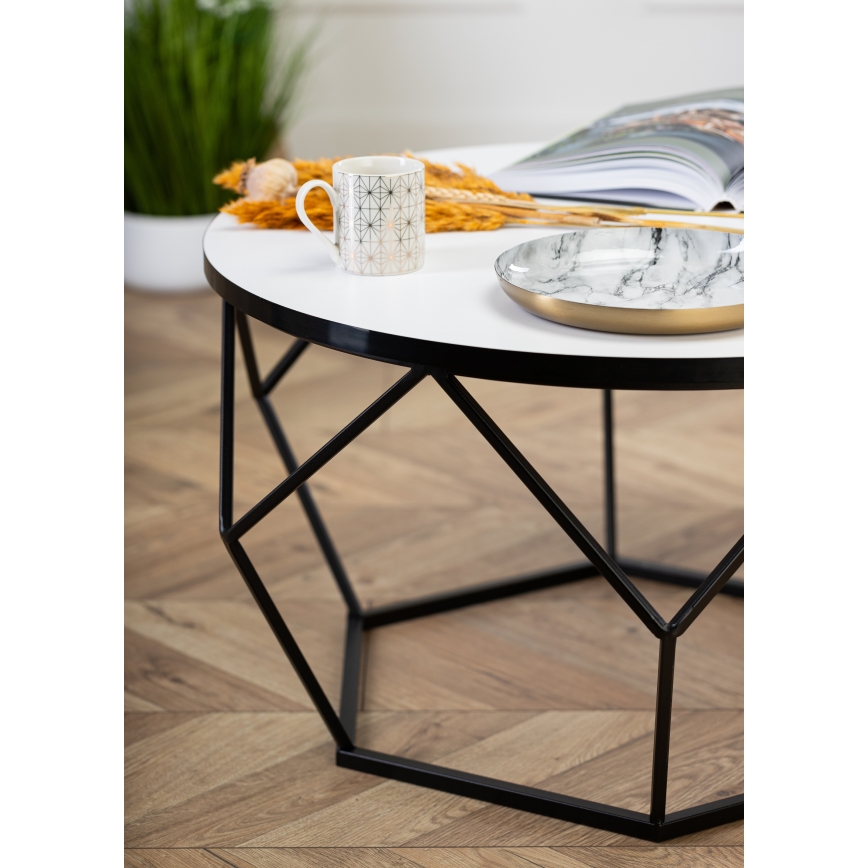 Tavolino DIAMOND 40x70 cm bianco/nero