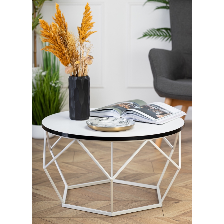 Tavolino DIAMOND 40x70 cm nero/bianco