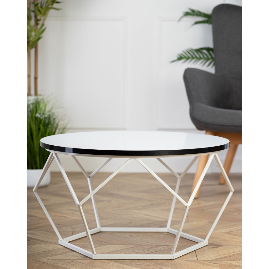 Tavolino DIAMOND 40x70 cm nero/bianco