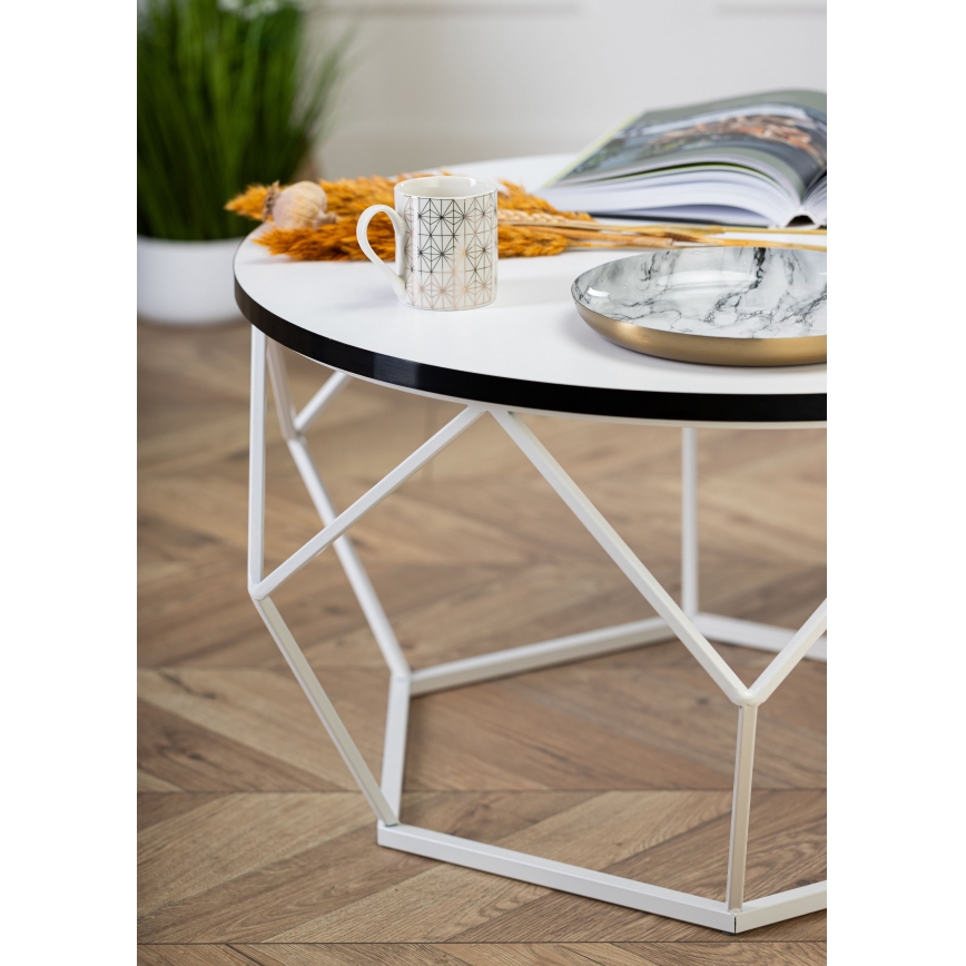 Tavolino DIAMOND 40x70 cm nero/bianco