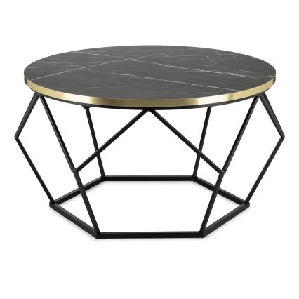 Tavolino DIAMOND 40x70 cm nero/oro