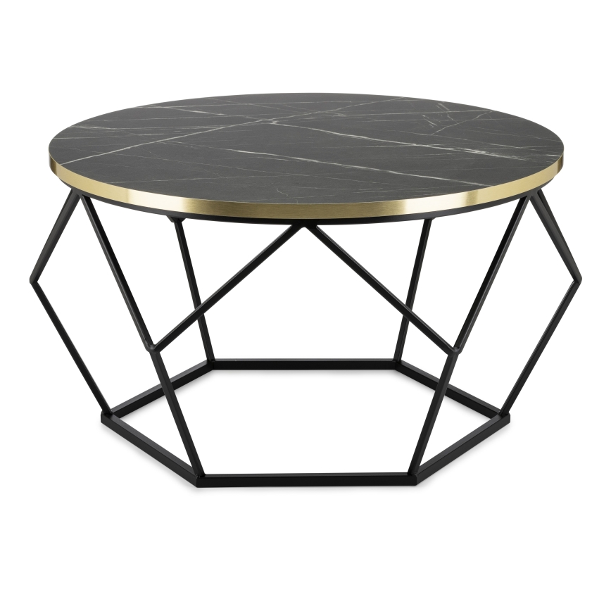 Tavolino DIAMOND 40x70 cm nero/oro