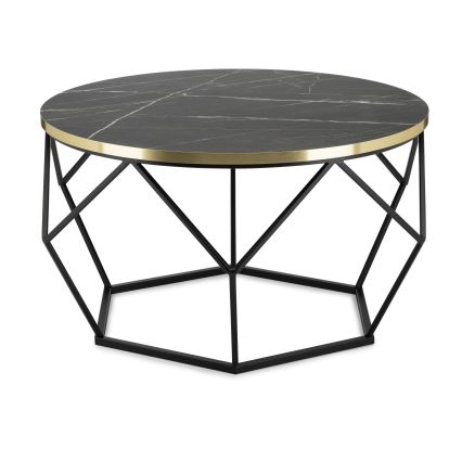 Tavolino DIAMOND 40x70 cm nero/oro