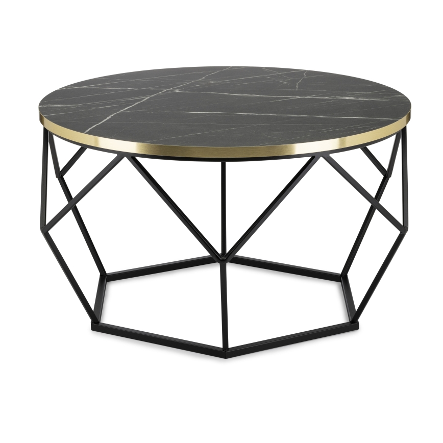 Tavolino DIAMOND 40x70 cm nero/oro
