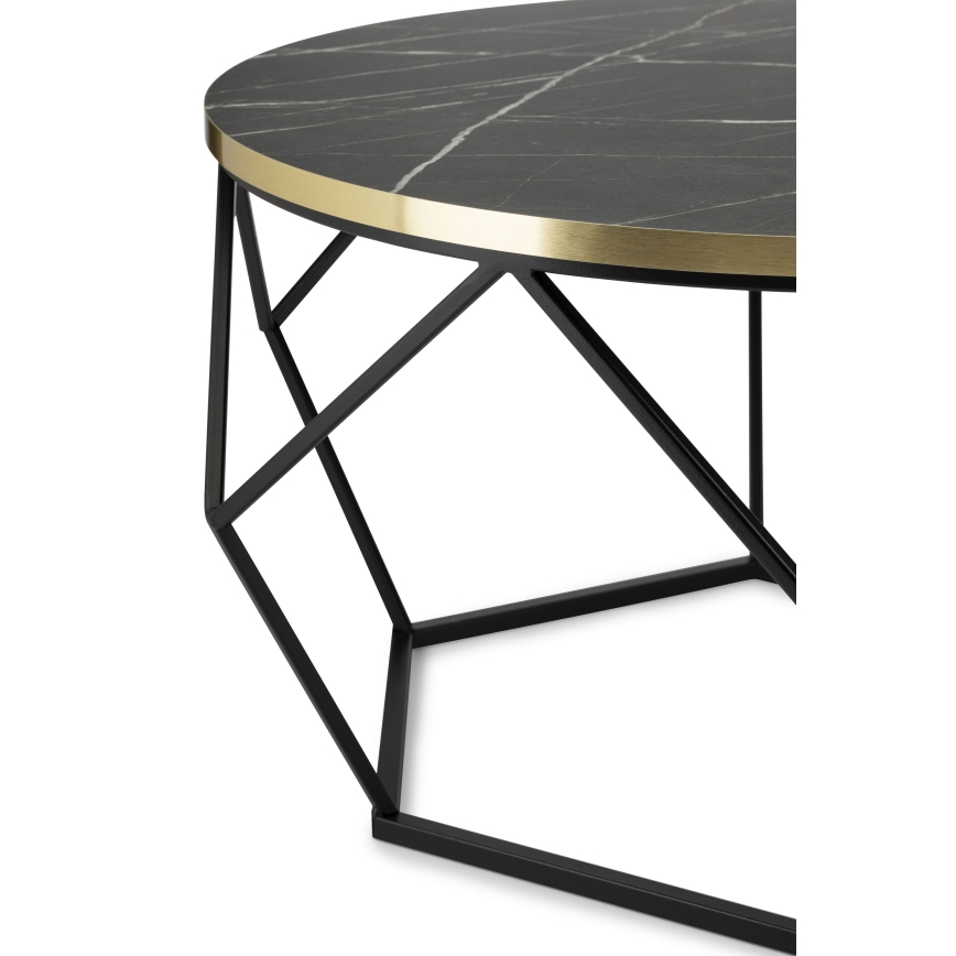 Tavolino DIAMOND 40x70 cm nero/oro