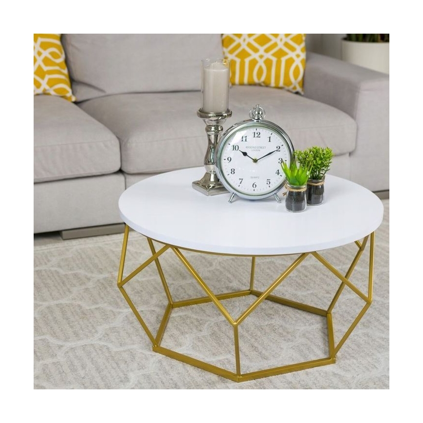 Tavolino DIAMOND 40x70 cm oro/bianco