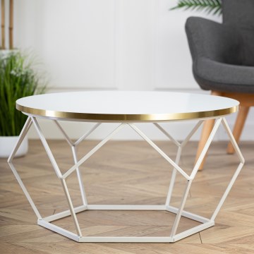 Tavolino DIAMOND 40x70 cm oro/bianco