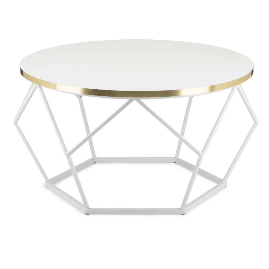Tavolino DIAMOND 40x70 cm oro/bianco