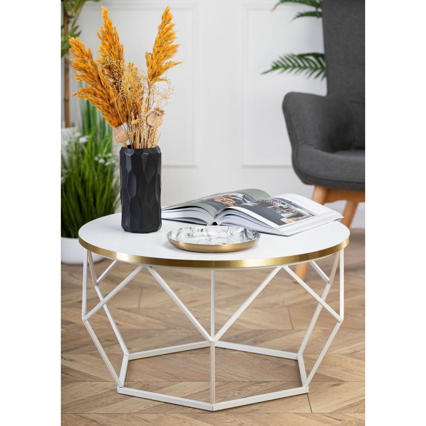 Tavolino DIAMOND 40x70 cm oro/bianco