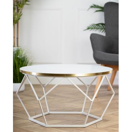 Tavolino DIAMOND 40x70 cm oro/bianco