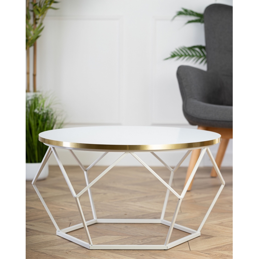 Tavolino DIAMOND 40x70 cm oro/bianco