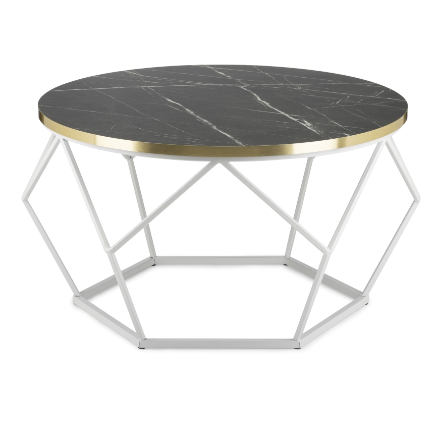 Tavolino DIAMOND 40x70 cm oro/nero/bianco