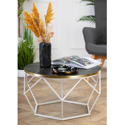 Tavolino DIAMOND 40x70 cm oro/nero/bianco