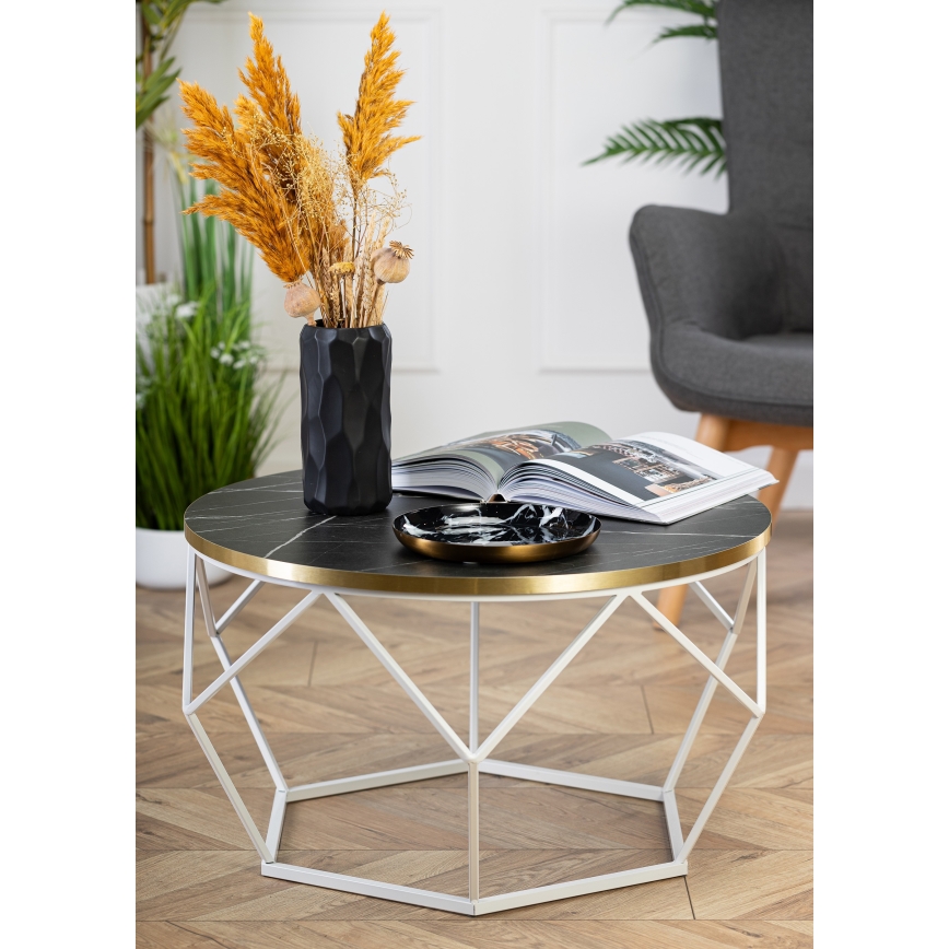 Tavolino DIAMOND 40x70 cm oro/nero/bianco