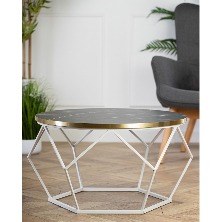 Tavolino DIAMOND 40x70 cm oro/nero/bianco