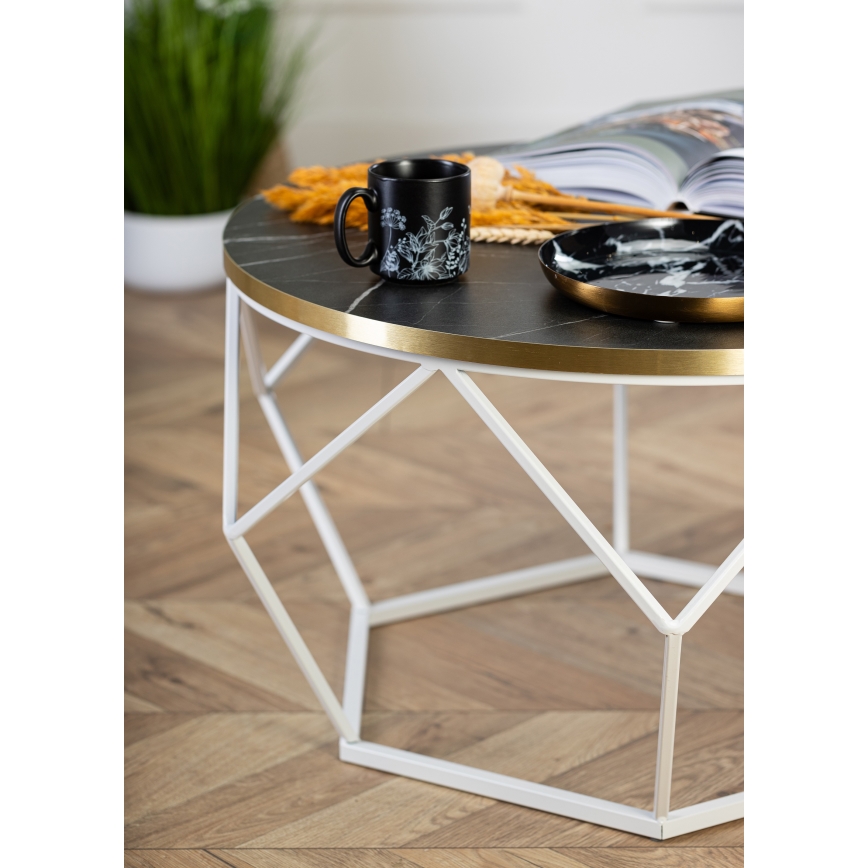Tavolino DIAMOND 40x70 cm oro/nero/bianco