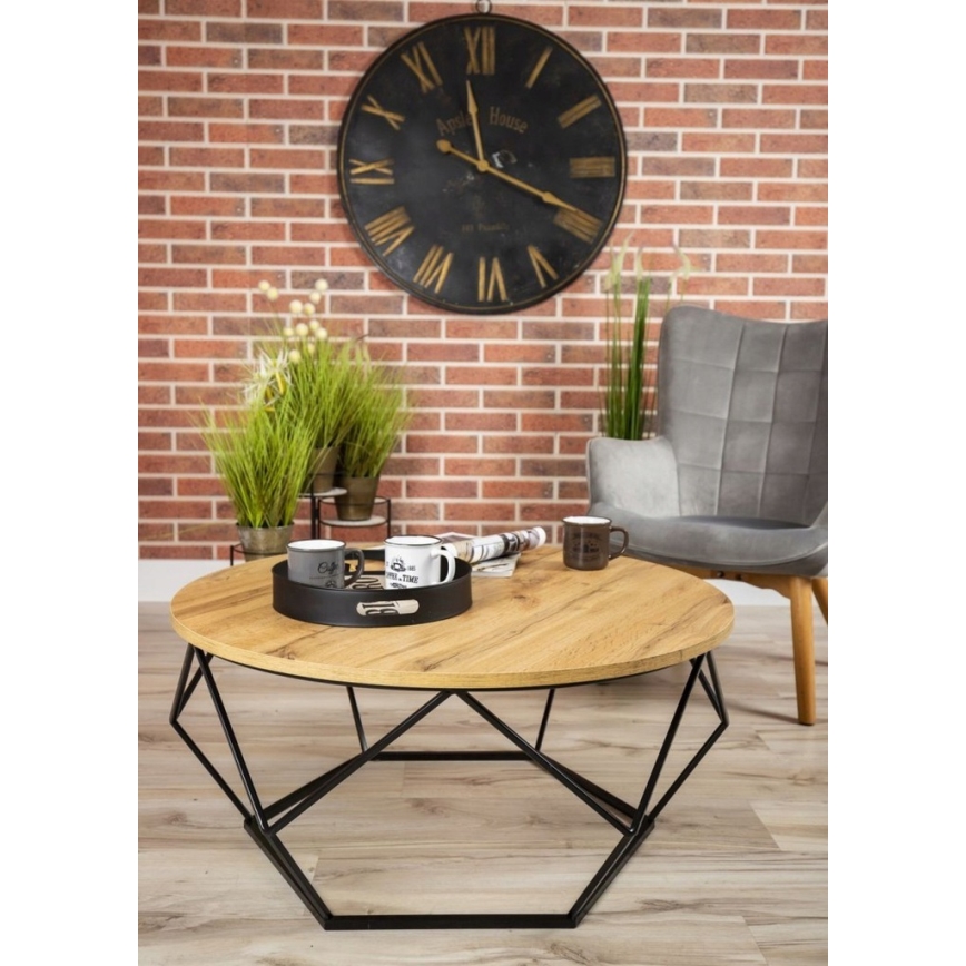 Tavolino DIAMOND 40x90 cm nero/marrone