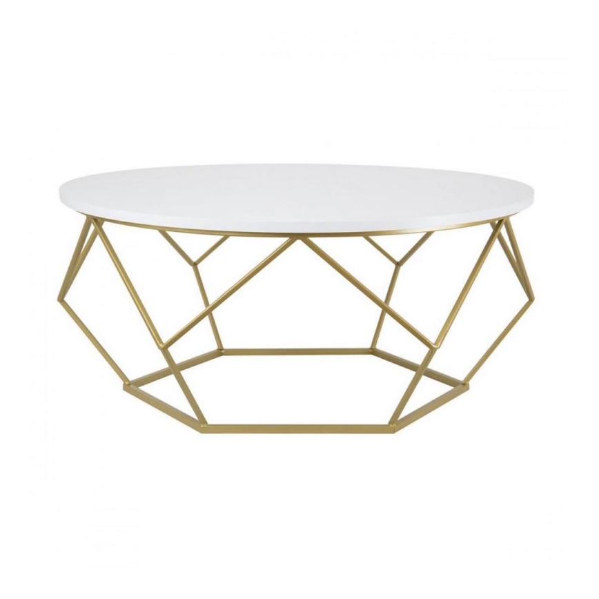 Tavolino DIAMOND 41,5x90 cm oro/bianco