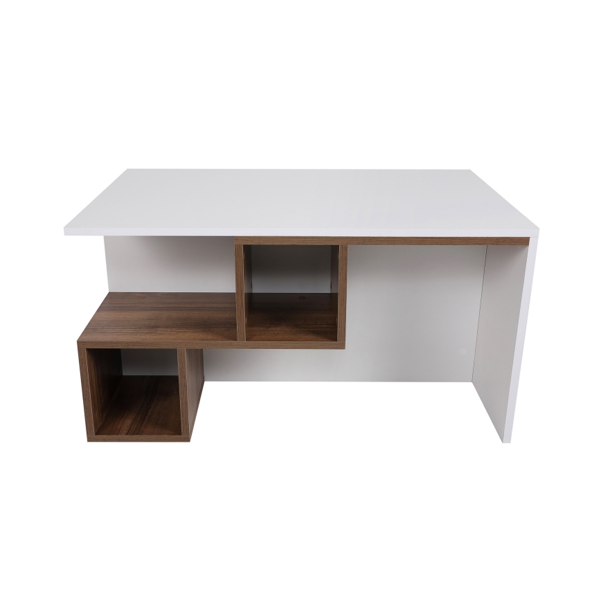 Tavolino DILAY 52x100 cm marrone/bianco