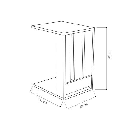 Tavolino EDI 60x37 cm bianco