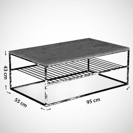 Tavolino ETNA 43x95 cm nero