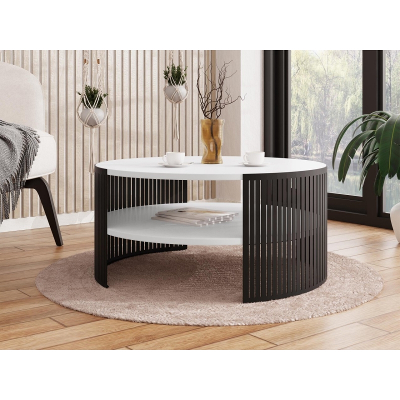 Tavolino FIKOLI 40x75 cm nero/bianco