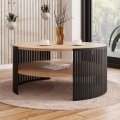 Tavolino FIKOLI 40x75 cm nero/oro quercia