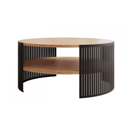 Tavolino FIKOLI 40x75 cm nero/oro quercia