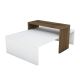 Tavolino GLOW 32x80 cm bianco/marrone