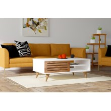 Tavolino GRANDE 42x100 cm bianco/marrone