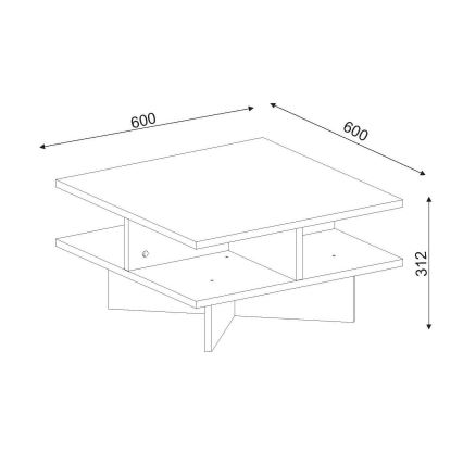 Tavolino HAMTON 31,2x60 cm marrone/bianco