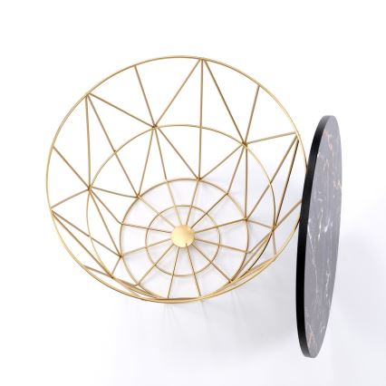 Tavolino HARISSA 41x42 cm oro/nero marmor decor