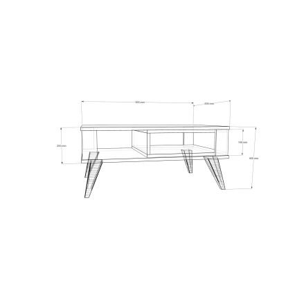 Tavolino IONIS 40x90 cm marrone/bianco