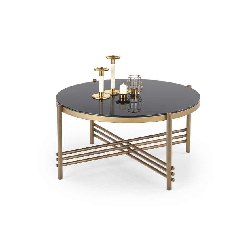 Tavolino ISMENA 41x80 cm oro/nero