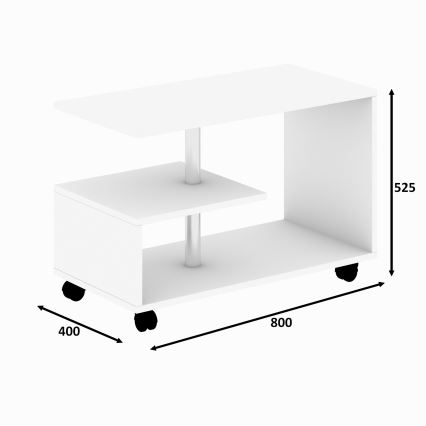 Tavolino KARANFIL 52,5x80 cm bianco