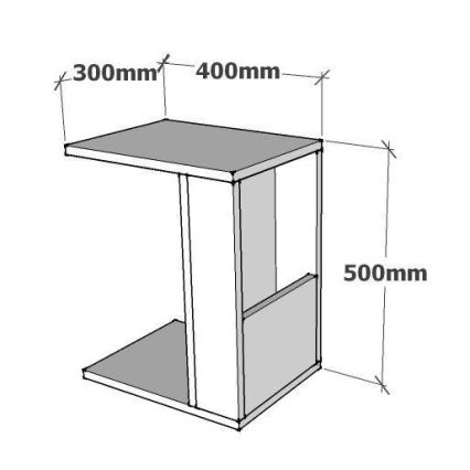 Tavolino KAREN 50x40 cm antracite