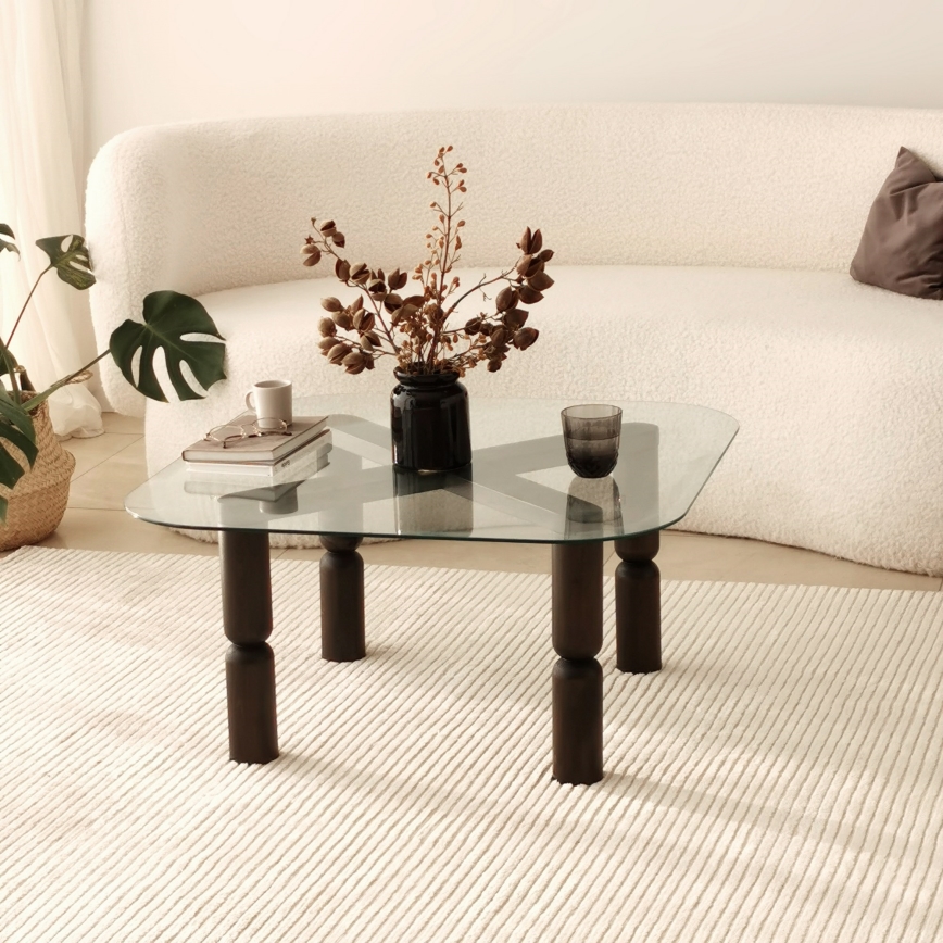 Tavolino KEI 40x80 cm marrone/limpido