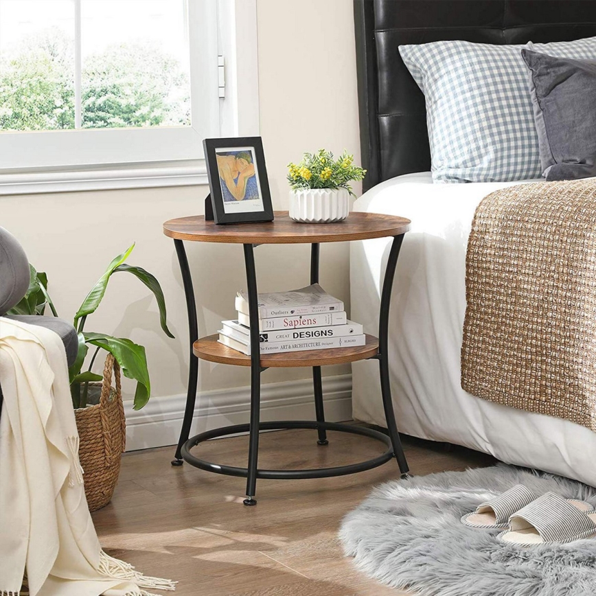 Tavolino laterale ELDUR marrone/nero