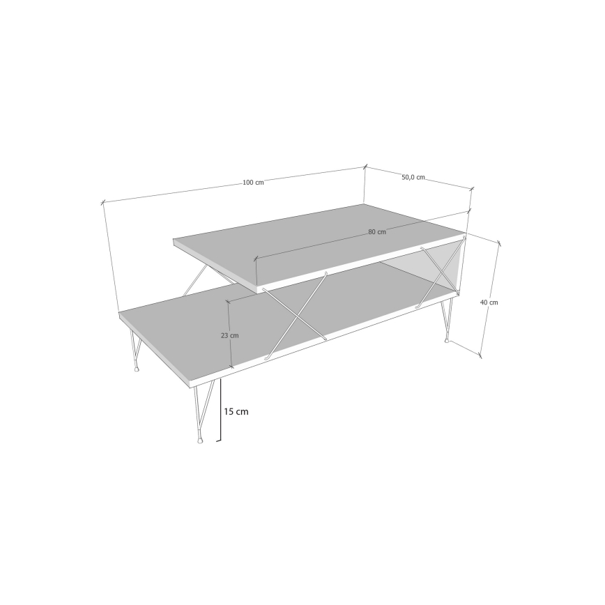 Tavolino LOIRE 40x100 cm antracite