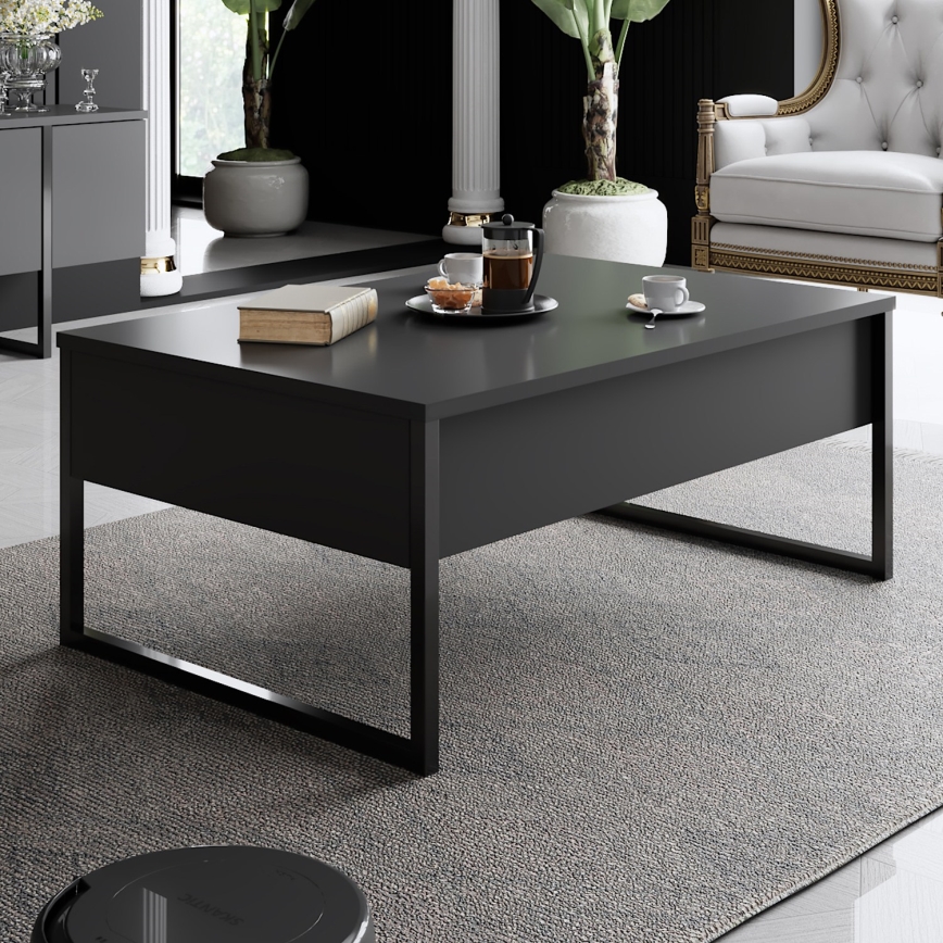 Tavolino LUXE 40x90 cm antracite/nero