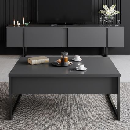 Tavolino LUXE 40x90 cm antracite/nero