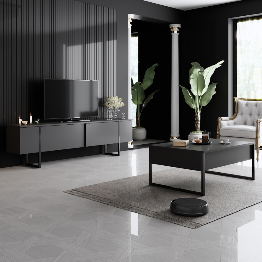 Tavolino LUXE 40x90 cm antracite/nero