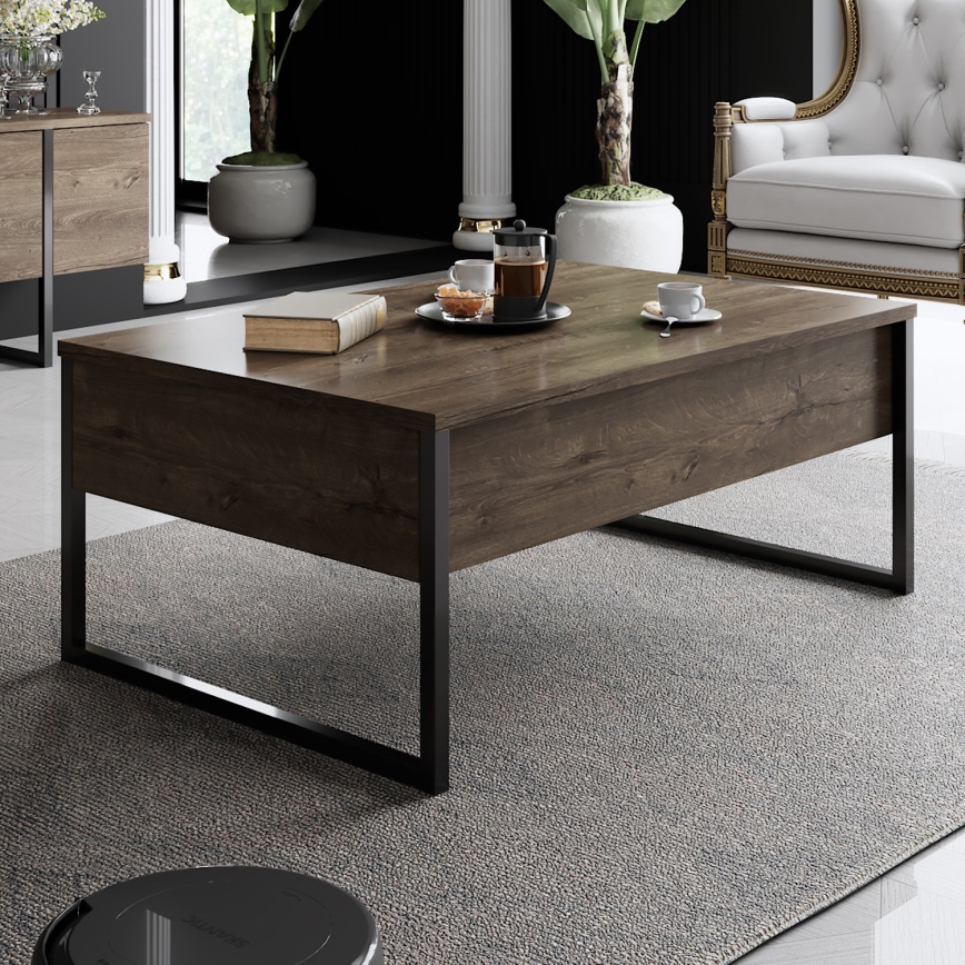Tavolino LUXE 40x90 cm noce/nero