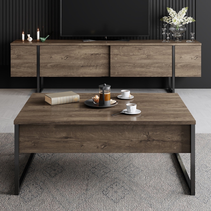 Tavolino LUXE 40x90 cm noce/nero