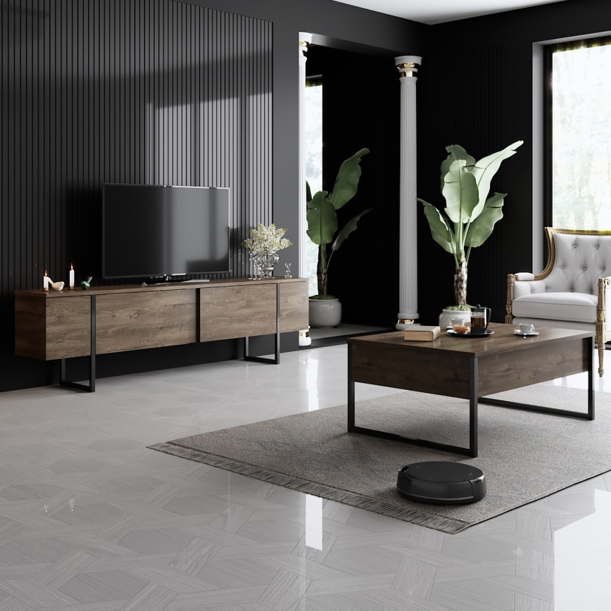 Tavolino LUXE 40x90 cm noce/nero