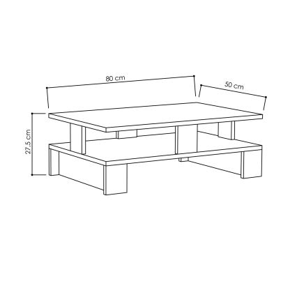 Tavolino MANSU 27,5x80 cm antracite