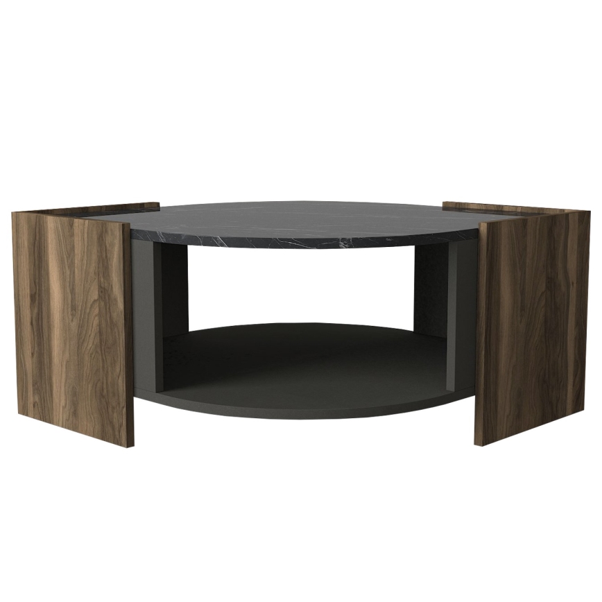 Tavolino MARBEL 40x75 cm marrone/nero