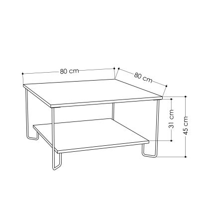 Tavolino MARBO 45x80 cm grigio